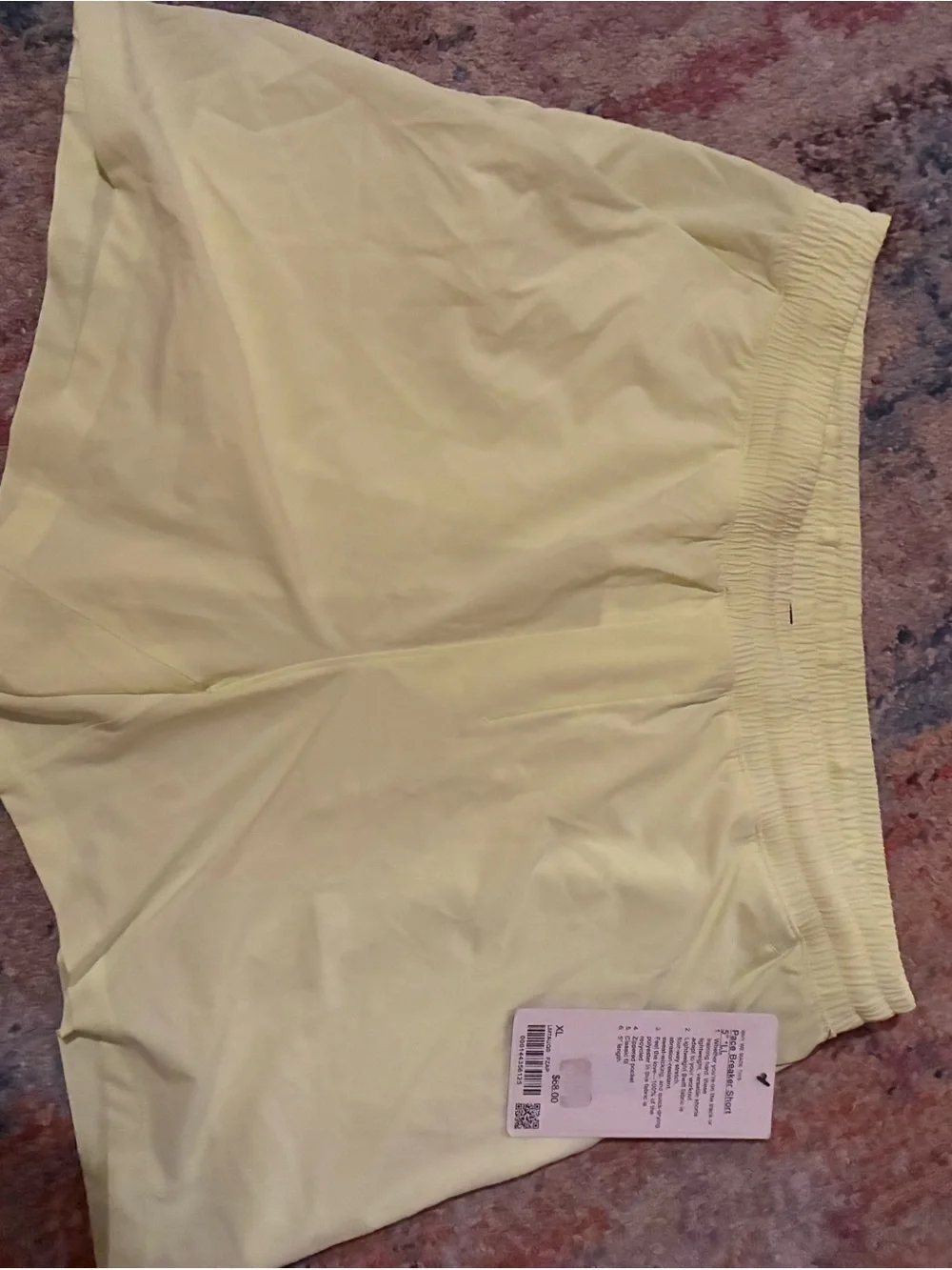 NWT Men's license to train 7inch lemon Neon Green Athletic Shorts XL